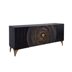 Kummut SUNSET must / kuldne, 177x45xH77 cm