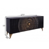 Kummut SUNSET must / kuldne, 177x45xH77 cm