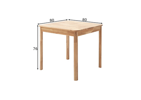 Söögilaud OSKAR tamm, 80x80xH76 cm