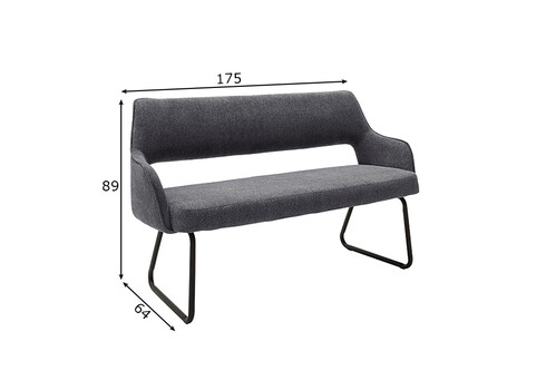 Pink BANGOR antratsiit, 175x64xH89 cm