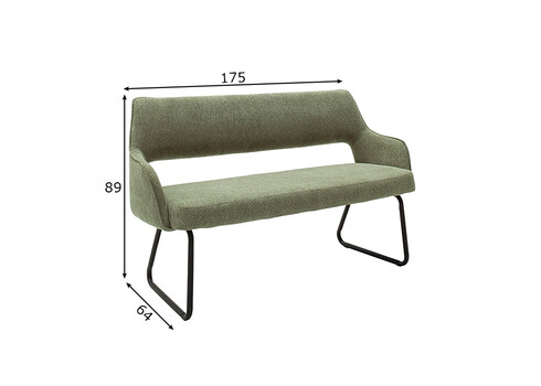 Pink BANGOR roheline, 175x64xH89 cm