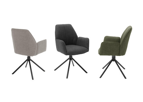 Käetugedega tool PEMBA antratsiit, 59x63xH88 cm