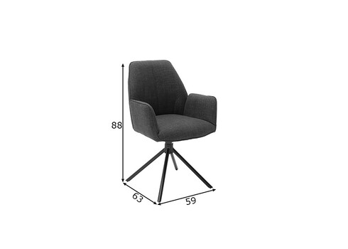 Käetugedega tool PEMBA antratsiit, 59x63xH88 cm