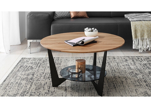 Diivanilaud CADIZ tamm / must, D70xH40 cm