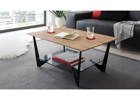 Diivanilaud LEON tamm / must, 90x60xH40 cm