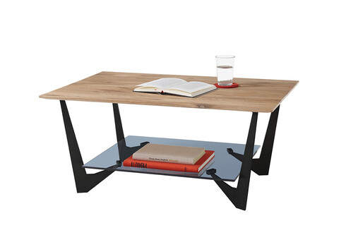 Diivanilaud LEON tamm / must, 90x60xH40 cm