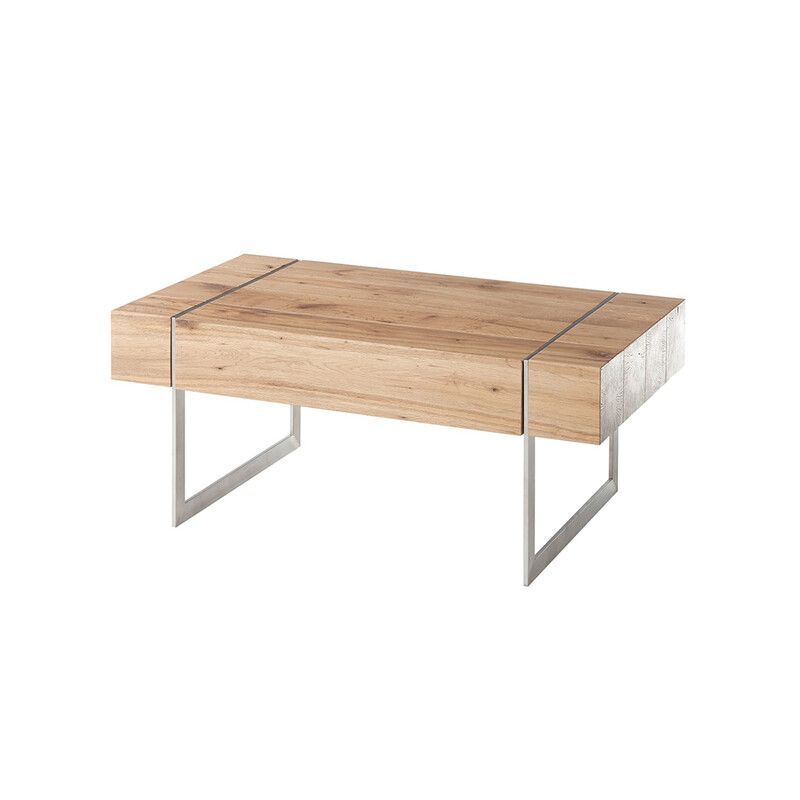 Diivanilaud PAPHOS metsik tamm / hall, 110x60xH45 cm