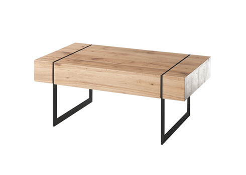 Diivanilaud PAPHOS metsik tamm / must, 110x60xH45 cm