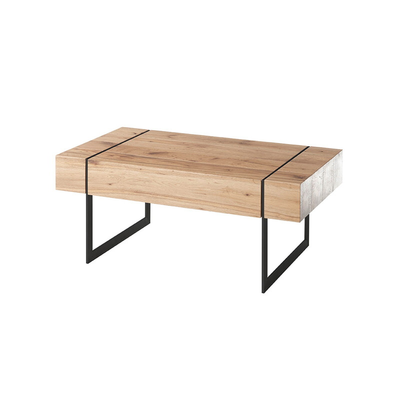 Diivanilaud PAPHOS metsik tamm / must, 110x60xH45 cm