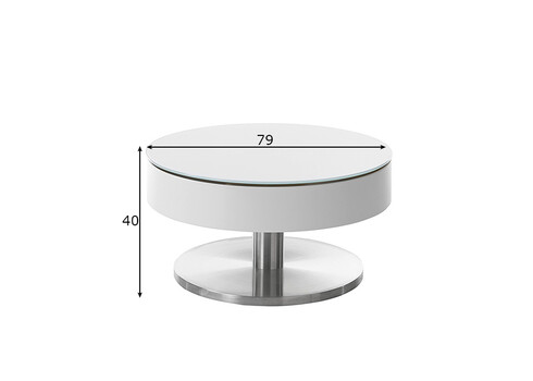 Diivanilaud SUVA valge, D79xH40 cm
