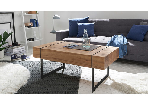 Diivanilaud PAPHOS metsik tamm / must, 110x60xH45 cm