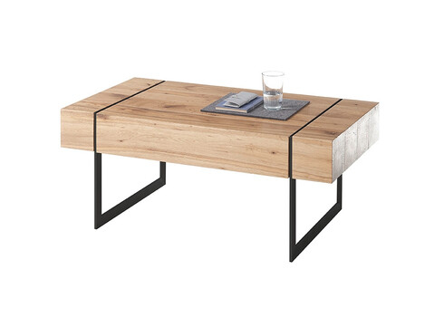 Diivanilaud PAPHOS metsik tamm / must, 110x60xH45 cm