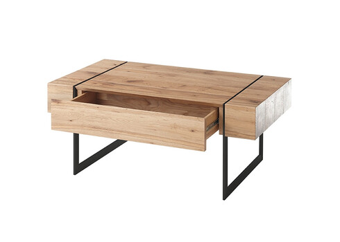 Diivanilaud PAPHOS metsik tamm / must, 110x60xH45 cm