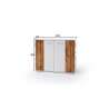 Kummut GRANADA tamm / valge, 103x44xH86 cm