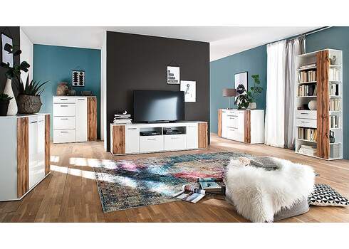 Kummut GRANADA tamm / valge, 102x44xH118 cm