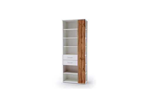 Kapp-riiul GRANADA tamm / valge, 74x44xH197 cm