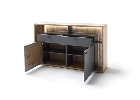 Kummut LIZZANO matthall / tamm, 156x40xH91 cm