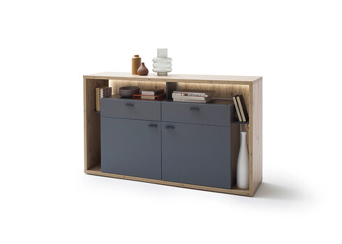 Kummut LIZZANO matthall / tamm, 156x40xH91 cm