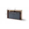 Kummut LIZZANO matthall / tamm, 156x40xH91 cm