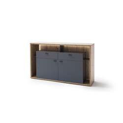 Kummut LIZZANO matthall / tamm, 156x40xH91 cm