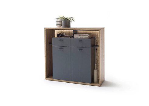 Kummut LIZZANO matthall / tamm, 115x40xH108 cm