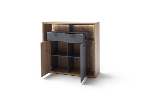 Kummut LIZZANO matthall / tamm, 115x40xH108 cm