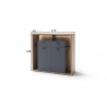 Kummut LIZZANO matthall / tamm, 115x40xH108 cm