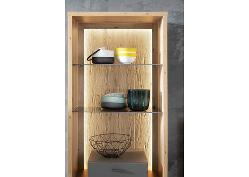 Kapp-riiul LIZZANO matthall / tamm, 66x40xH209 cm