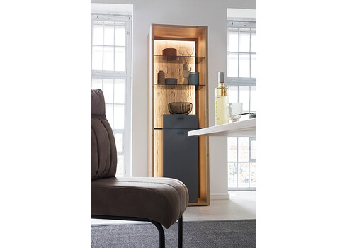 Kapp-riiul LIZZANO matthall / tamm, 66x40xH209 cm