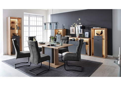 Kapp-riiul LIZZANO matthall / tamm, 66x40xH209 cm