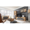 Kapp-riiul LIZZANO matthall / tamm, 66x40xH209 cm