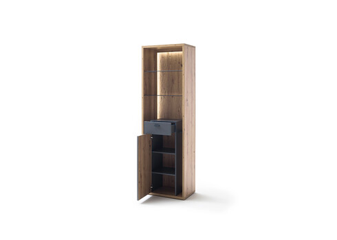Kapp-riiul LIZZANO matthall / tamm, 66x40xH209 cm