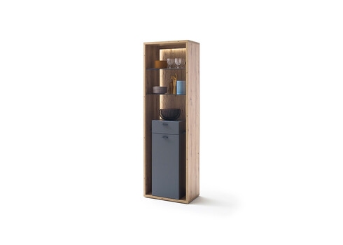 Kapp-riiul LIZZANO matthall / tamm, 66x40xH209 cm