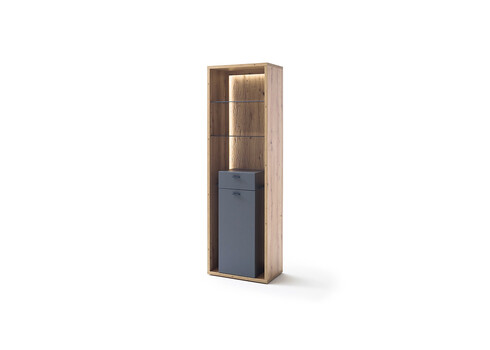Kapp-riiul LIZZANO matthall / tamm, 66x40xH209 cm