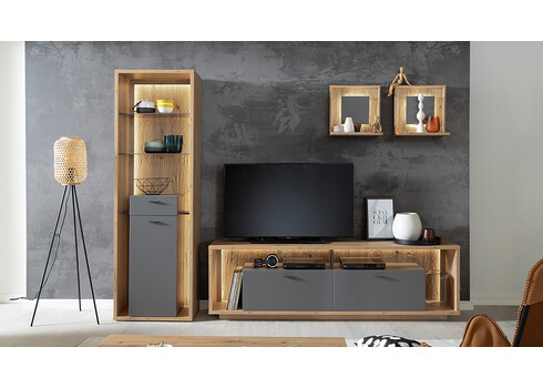 Tv-alus LIZZANO matthall / tamm, 205x40xH63 cm