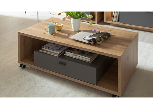 Diivanilaud LIZZANO matthall / tamm, 115x65xH43 cm