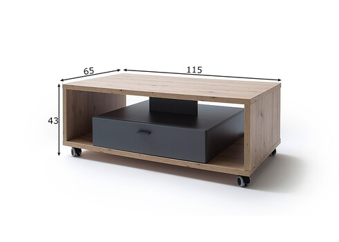 Diivanilaud LIZZANO matthall / tamm, 115x65xH43 cm