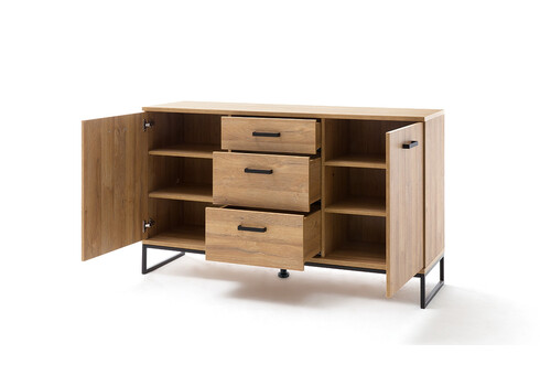 Kummut TOLEDO tamm / must, 151x44xH88 cm