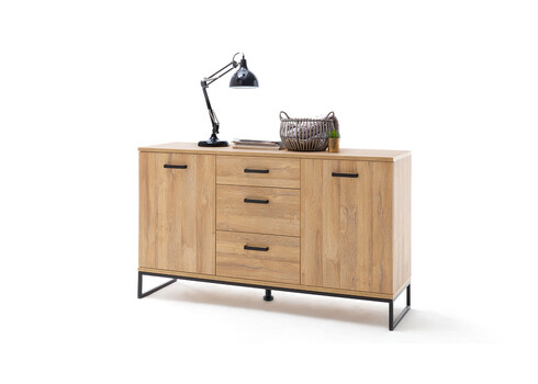 Kummut TOLEDO tamm / must, 151x44xH88 cm