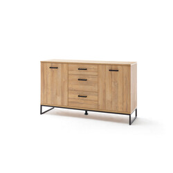 Kummut TOLEDO tamm / must, 151x44xH88 cm