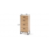 Kummut TOLEDO tamm / must, 50x44xH116 cm