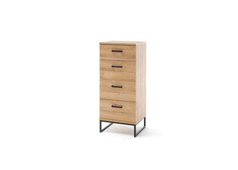 Kummut TOLEDO tamm / must, 50x44xH116 cm