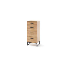 Kummut TOLEDO tamm / must, 50x44xH116 cm
