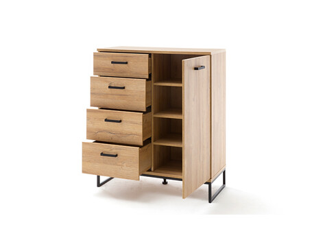 Kummut TOLEDO tamm / must, 101x44xH116 cm