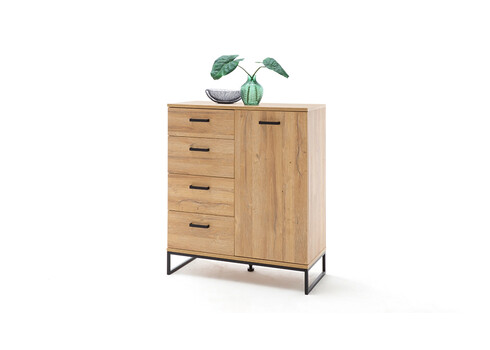Kummut TOLEDO tamm / must, 101x44xH116 cm