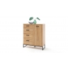 Kummut TOLEDO tamm / must, 101x44xH116 cm