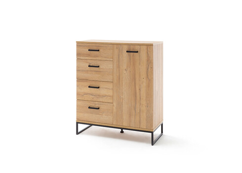 Kummut TOLEDO tamm / must, 101x44xH116 cm