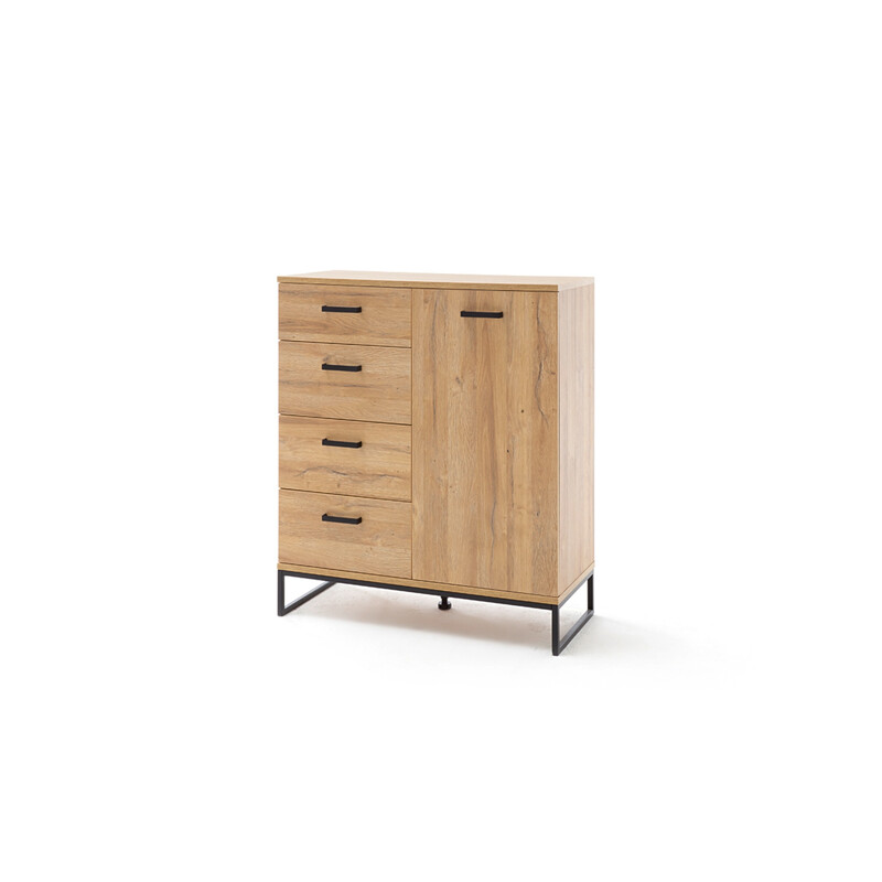 Kummut TOLEDO tamm / must, 101x44xH116 cm