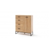 Kummut TOLEDO tamm / must, 101x44xH116 cm
