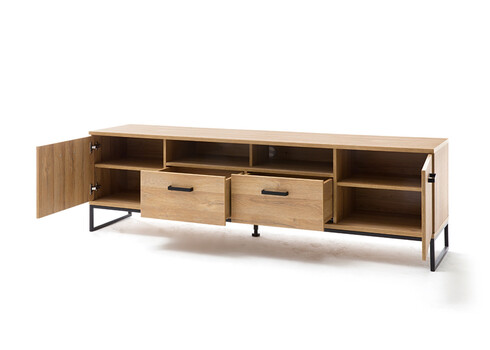 Tv-alus TOLEDO tamm / must, 201x44xH66 cm